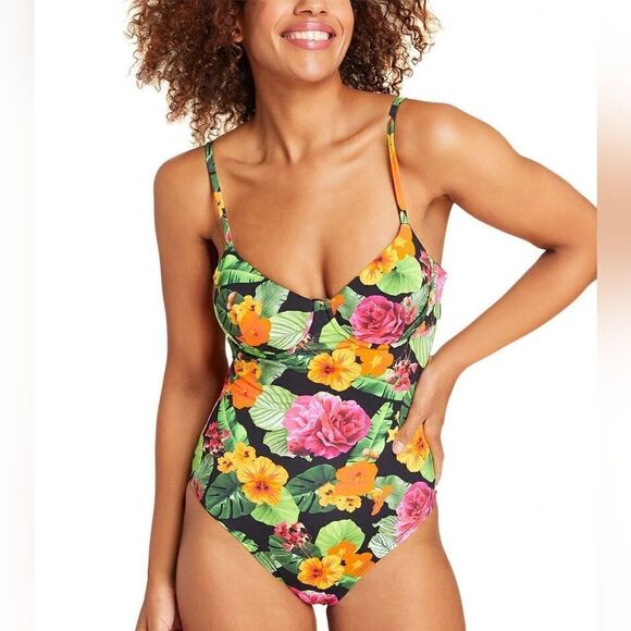Andie Swim Bermuda One Piece Floral Size Small NEW with TAGS - Picture 1 of 12